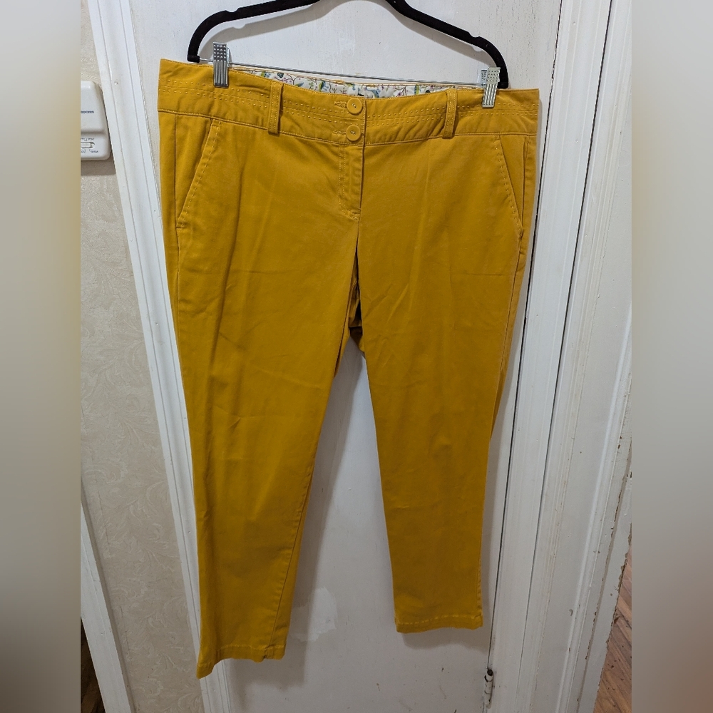 Land's End 16P Mustard Yellow Suede Like Pants